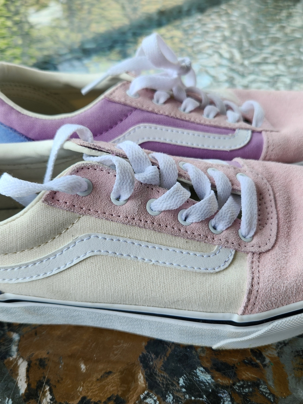 Vans Old Skool Sneakers - Pink, Purple & Cream